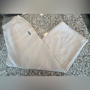 Champion Cream Sweatpants with Black Logo